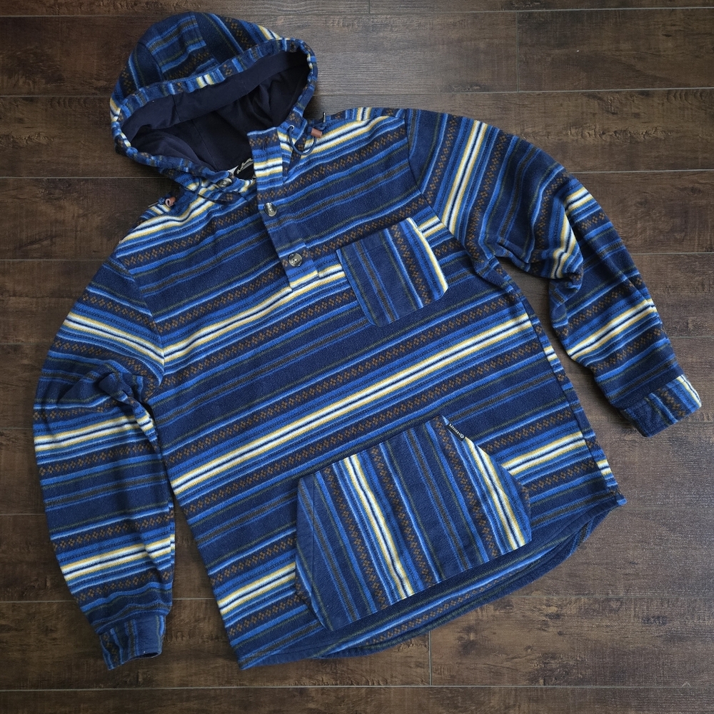 Levitate Baja Pullover Blue Striped Cozy Size XL